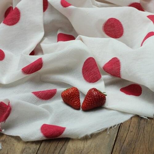 High quality silk cotton tissu Red dot fabric High grade robe dress cheongsam fabrics