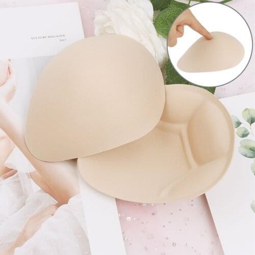 Womens Insert Nipple Bra Covers Non Slip Thick Sponge Foam Breast Pads Reusable Soft Boobs Lift Cushions for Workouts Mastectomy