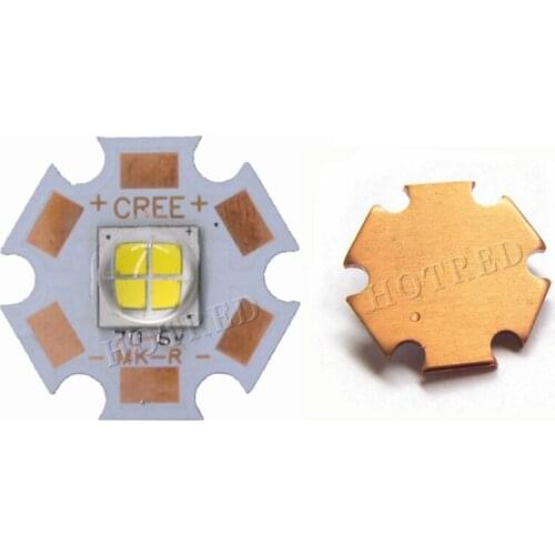10PCS Cree MKR MK-R LED Emitter 15W 6V 12V White Warm White Flashlight Torch LED Diode Chip Light 1769LM on 16mm 20mm Copper PCB