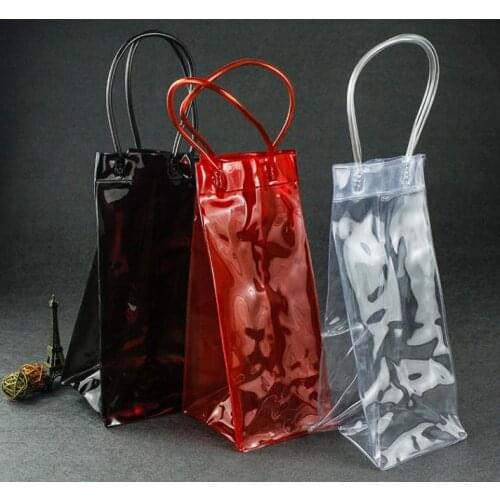 100pcs Ice Wine Cooler PVC Beer Champagne Drink Cooler Bag Outdoors Picnic Frozen Bag Party Gift Bag 11.5*11*22cm SN1847