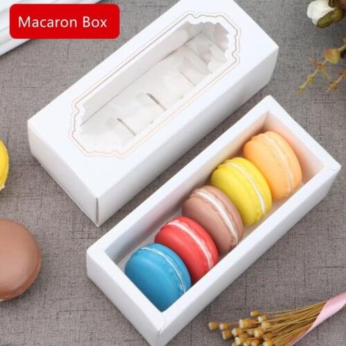 2021 Kawaii Macaron Drawer Boxes Cookie Cake Boxes Chocolate Macarons Cases Sugar Containers Gift Package Boxes For 5 Macarons