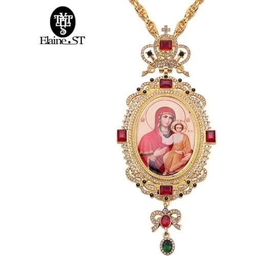 28 Styles Orthodox Elliptic Pectoral Cross Design Religious Icon Byzantine Crucifix Pendant Necklace Bishop Priest Episcopal