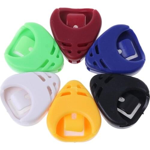 5pcs Guitar Accessories Plectrum Heart Shaped Pick Holder Box Musical Instrument