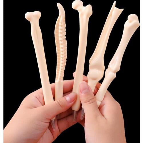 5 pcs/lot Novelty Bone Shape Ballpoint Pen 0.7mm Ink Refill Writing Ball Pens School Office Stationery Gifts Supplies