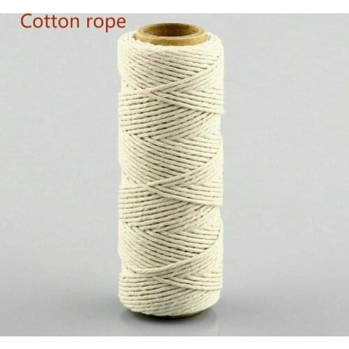 50M Macrame Rope Twisted String Cotton Cord For Handmade Natural Beige Rope DIY Home Wedding Accessories Gift