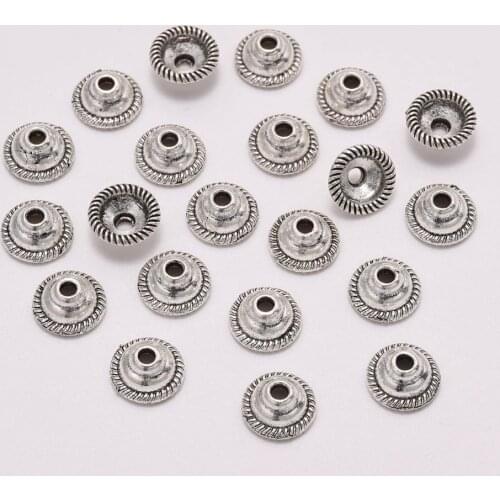 50Pcs/Lot 8mm Tibetan Antique Round Bead Caps Flower For Jewelry Making Findings Diy Beads Spaced Jewelry Accessories