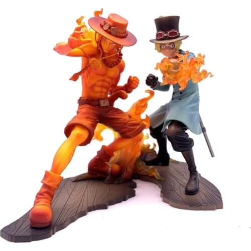 Anime One Piece Stampede Figure Fire Fetter Sabo Ace PVC Action Figures Collection Model Toys 15cm