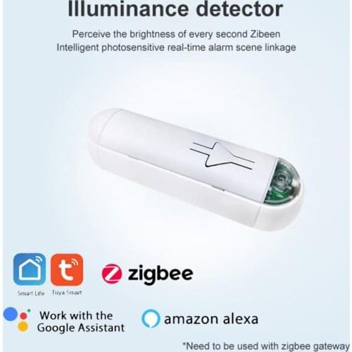 Tuya Smart Life ZigBee Light Sensor Indoor/outdoor Brightness Sensor Light Sensor Support Alexa Google Home Smart Life