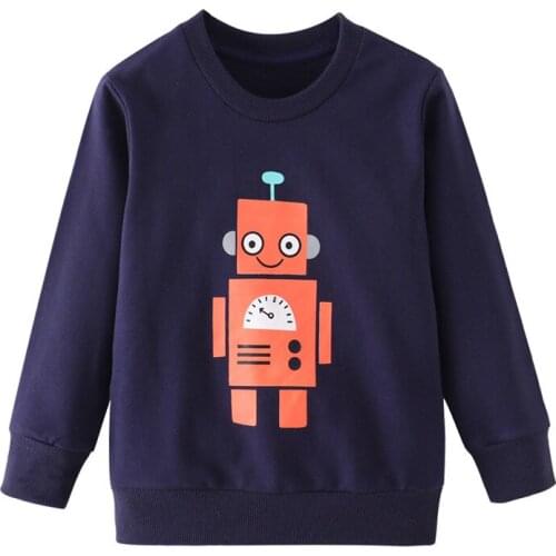 Funnygame New Arrival Children Robot Print Boys Girls T shirts Fashion Sweatshirts Hoodies Toddler Clothes Pullover Tops