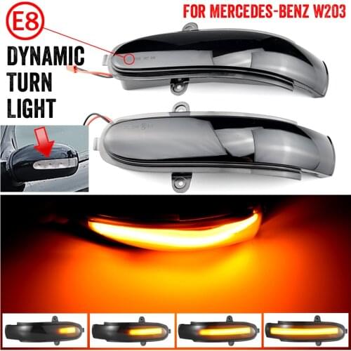Dynamic Turn Signal LED Side Mirror Indicator Blinker Sequential Light For Mercedes Benz C Class W203 S203 CL203 2001-2007