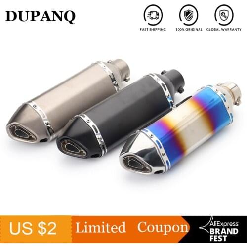 DUPANQ Universal Motorcycle Exhaust Modified Muffler Pipe Scooter Pit Bike Dirt Motocross R1 R3 R6 ER6N CBR250R PCX125