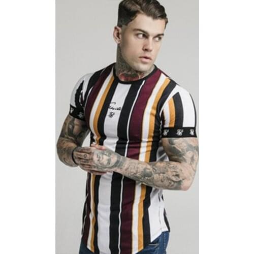 2021 new Summer SikSilk Male T Shirt Silk Silk Tshirt O-Neck Short Funny Mens Shirts T Shirts Sik Silk Men Tops Tees