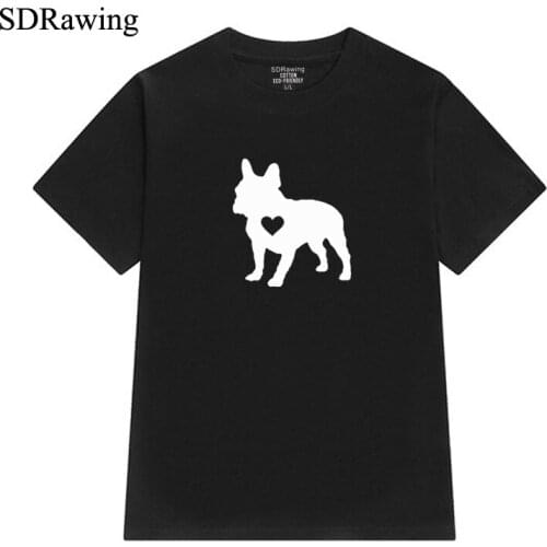 American Bulldog print cotton t shirts for women dog lover Graphic Tees Hipster Tumblr Cozy summer tops