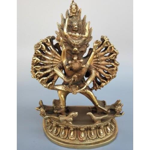 Exquisite pure brass dragon head King Kong thousand-handed Buddha statue
