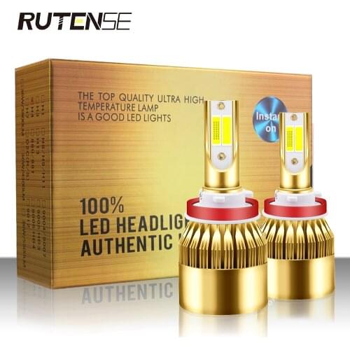 2X H1 H3 led headlight H4 H7 H8 H9 H11 9005 hb3 9006 hb4 9012 hir2 880 Car Auto COB LED Headlamp lampada 12V 3000K 6000K 6000LM