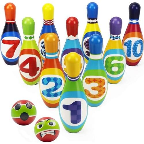 Children PU Solid Bowling Set Colorful Indoor Bowling Supplies Sports Early Education Throwing Game Parent-child Interactive Toy