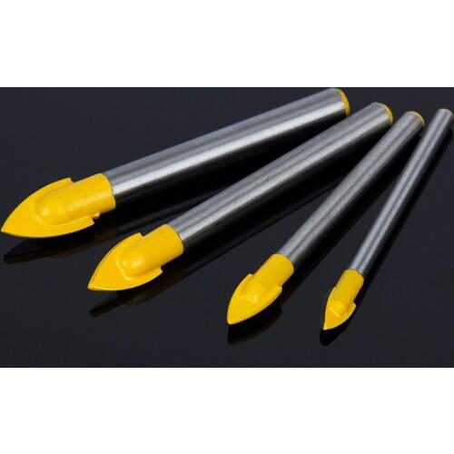 4Pcs Carbide Glass Drill Bit Set 6mm 8mm 10mm 12mm Round Shank Tile Ceramic Marble Hole Opener Cutter Drilling