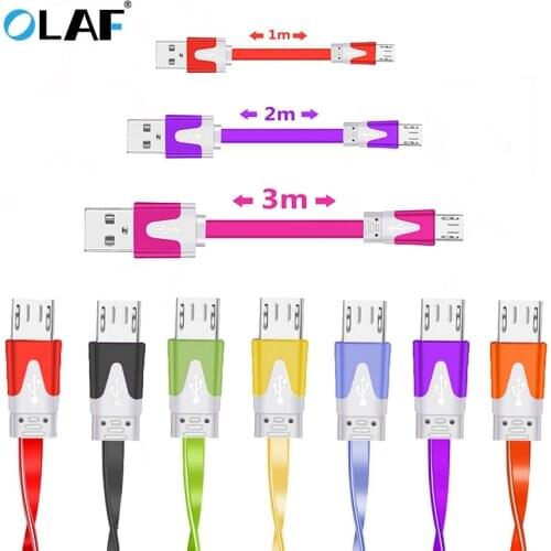 OLAF 1m 2m 3m Micro USB Cable for Xiaomi Redmi Note 5 Pro 4 Reversible Micro USB Charger Data Cable for Samsung S7 Mobile Phone