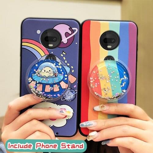 Foothold Cartoon Phone Case For MOTO G7/G7 Plus glisten Cute Durable Shockproof Dirt-resistant