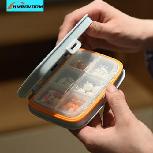 HMROVOOM portable pill box storage box one week pill box portable pill box