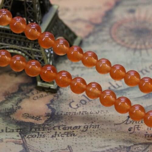 Hot sale Orange chalcedony round shape 6mm loose beads DIY stone best selling suitable jewelry making design 15"