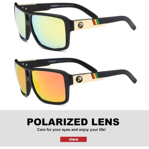 DUBERY Polarized Sunglasses Men Vintage Brand Designer Square Sun Glasses for Mens Eyewear Summer Style Luxury Oculos Male Gafas