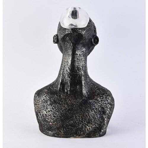 MODERN SIMPLE BLUE PORTRAIT STATUE ABSTRACTION FIGURE ART FIGURINES RESIN CRAFT HOME DECORATION ACCESSORIES R2602 ABSTRACT