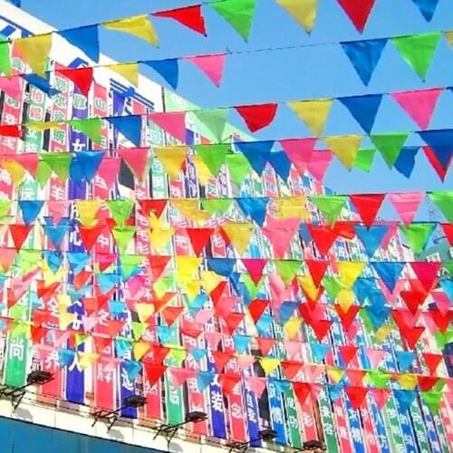Wedding Festival Pennant String Banner Buntings Colorful 80m Flag Festival Party Holiday Decoration Christmas Strap