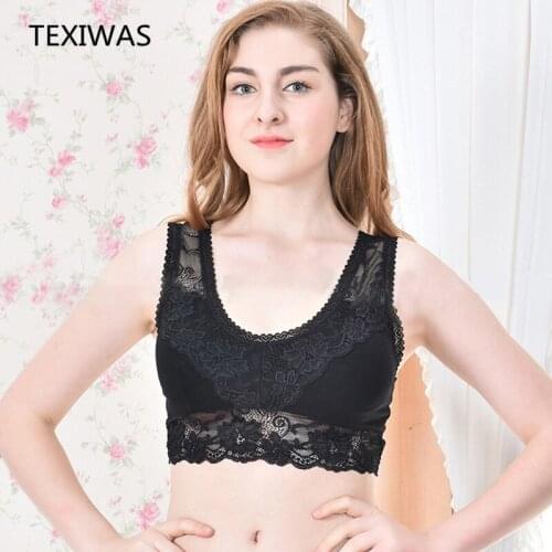 TEXIWAS 2018 Sexy Womens Tanks Crop Tops Solid color Stitching Lace decoration wrapped chest Women Clothing Camis