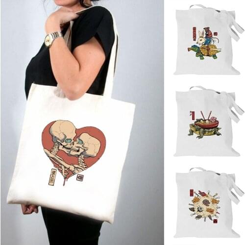 Bags Large Capacity Women Shoulder Bag Shopping Bags Cotton Cloth Fabric Grocery Reusable Handbags Tote Book Bag