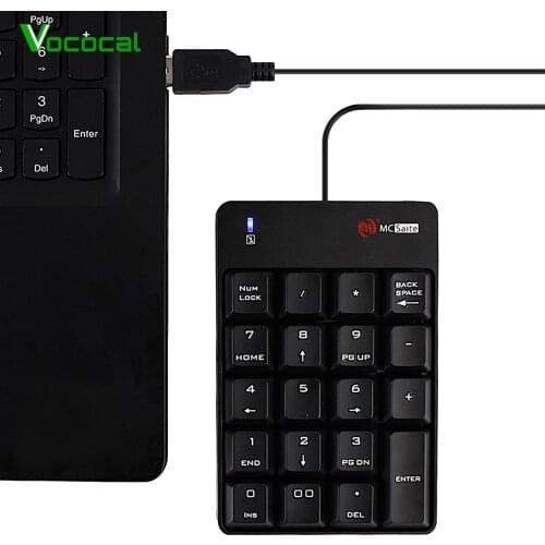 Vococal Mini Wired 19 Keys USB Numeric Keypad Keyboard Numpad for iMac Mac Book Air MacBook Pro New Version Computer Laptop