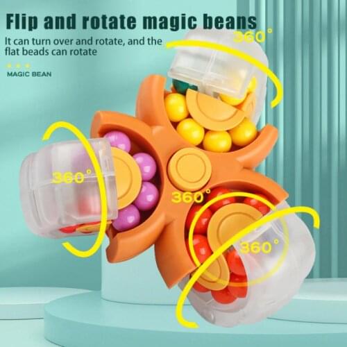 Rotating Bean Toys Antistress Hand Fidget Toys Luminous Spinner In The Dark Stress Relief Toys For Kids Aldults Christmas Gifts