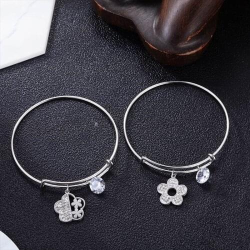 Stainless Steel Jewelry Lucky Bracelet For WWomen Cuff Bracelets Bangles Fashion Jewellery Accessories Free Shipping