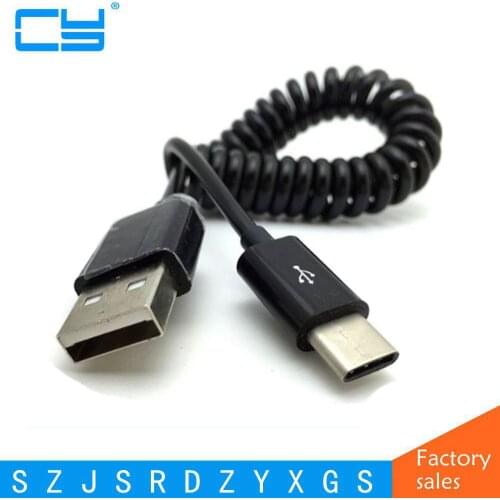 1M 3M Stretch USB-C 3.1 Type C Male to Standard USB 2.0 Male Data Spring Cable for Nokia N1 innos D6000 Letv 1 pro Mobile Phone