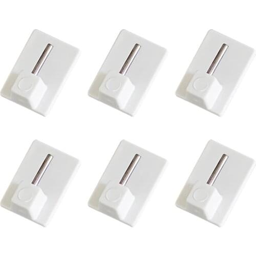 4pcs Curtain Hooks Self-adhesive Wall Hook Kitchen Bathroom Key Clothes Towel Storage Racks Curtains Rod Holder Home Accessories