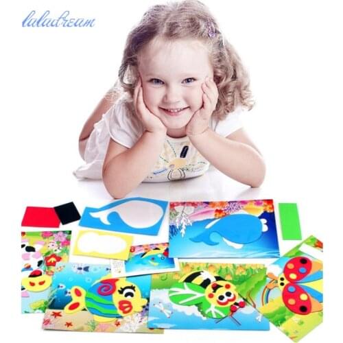 5pcs/lot different kinds 3D Eva Foam Craft Sticker Self-adhesive Crafts Learning Education Toys for Kids