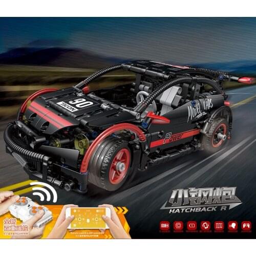 587pcs MOC Yuxing Supercar Series Small Steel Cannon Car Model Building Block Remote Control Toys For Boys Birthday Christmas