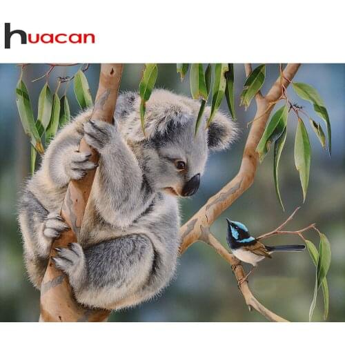 Huacan 5d Diamond Painting Full Drill Koala Bird Tree Home Decor Embroidery Mosaic Animal Cross Stitch Diamond Art