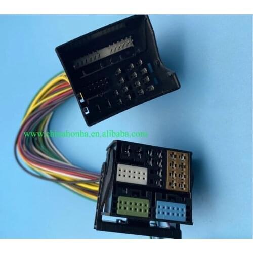 Free shipping 1/2 pcs Car Power Quad lock Connector 52 pin with 8x0 035 444 /3B7 035 447 with 30cm full cable