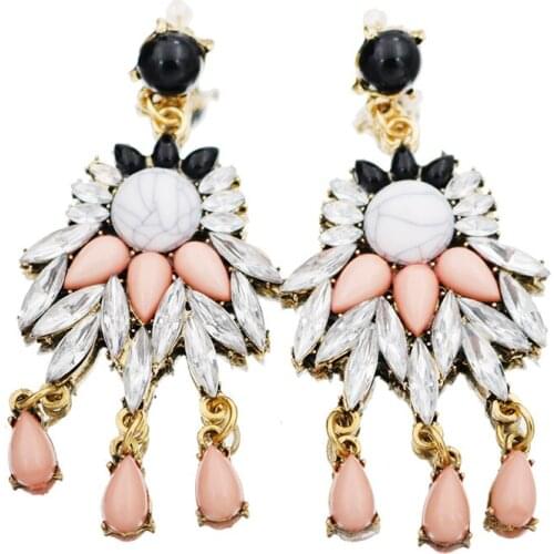 Bohemian Fashion Geometric Tassel Earrings Unique Design Exquisite crystal Dangle Brincos Women Charm Accessories
