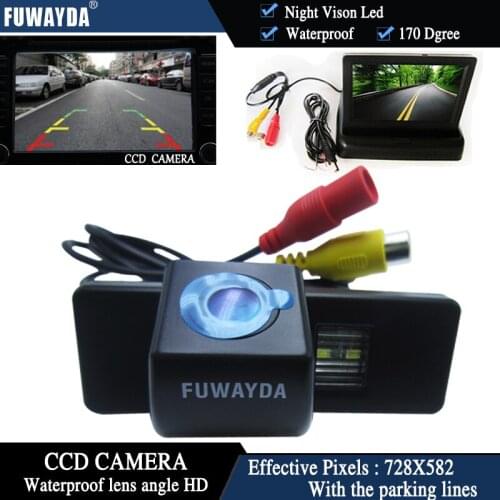 FUWAYDA Color Car RearView Camerafor Nissan QASHQAIX-TRAIL Geniss Citroen C-Triomphe Pathfinder+4.3Inch foldable LCD TFT Monitor