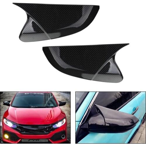 Artudatech Carbon Fiber Color Rear view Mirrors Cover Trim For Honda Civic TYPE-R 2016-2019 Car Mirror Cover Auto Parts