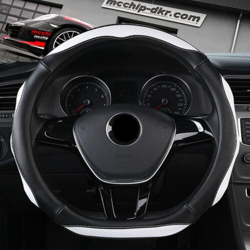 D Shape Car Steering Wheel Cover Microfiber Leather Embossed grain For VW GOLF 7 2015 POLO JETTA For Kia Sportage Optima K5
