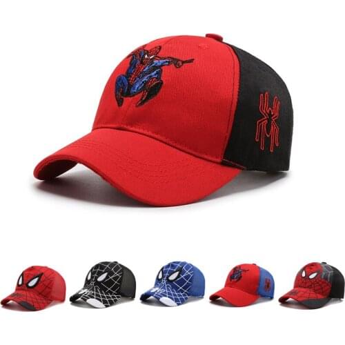 Disney Avengers Childrens Hat Mens Womens Summer Baseball Cap Spiderman Embroidered Mesh Breathable Sunscreen Cute Net Hat
