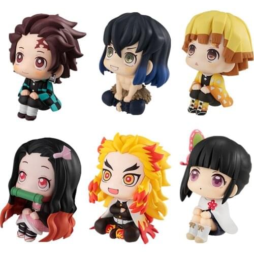 6Pcs/Set Demon Slayer PVC Action Figures Anime Kimetsu No Yaiba Look Up Toys Figure Toys Figurine Manga
