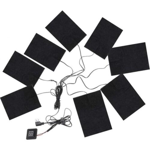 USB Charged Clothes Heating Pad 8 In 1 USB Electric Heating Sheet With 3 Gear Adjustable Temperature Warmer Pad For Vest Jacket