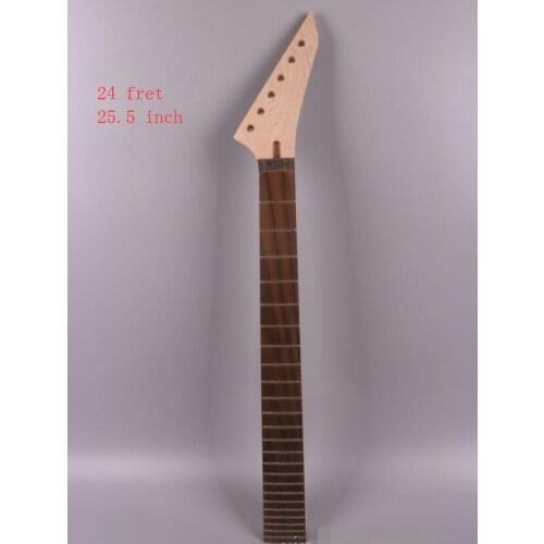 Electric guitar neck replacement 24 Fret 25.5" guitar Fretboard Solid wood