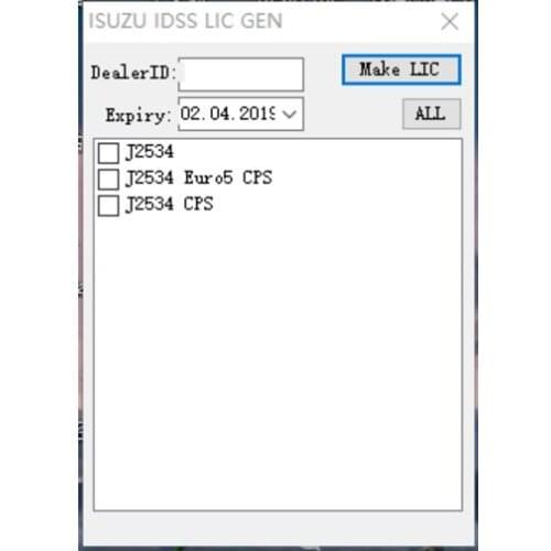 G-IDSS J2534 unlocked keygen for ISUZU