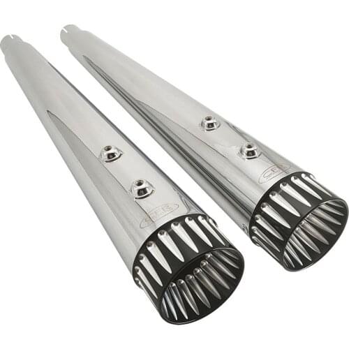 Megaphone Slip-On Mufflers Exhaust Pipes 2pcs Black For Harley Touring Road Glide FLTRX Street Glide CVO FLHXSE Electra Glide