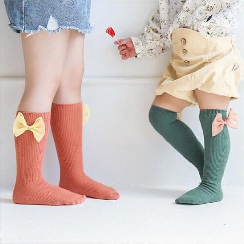 Cotton Childrens Baby Socks With bowknot Knee Highs Long Cute Infant baby socks Girls Kids Long Knee Socks